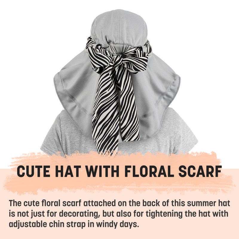 Solaris UPF 50+ Women's Wide Brim Sun Hat â€“ Lightweight Foldable with Detachable Scarf & Neck Cover, UV Protection for Hiking, Beach, Gardening - Image 4